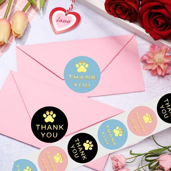 100 - 1.5 Inch Thank You Stickers - Picture 5 of 6